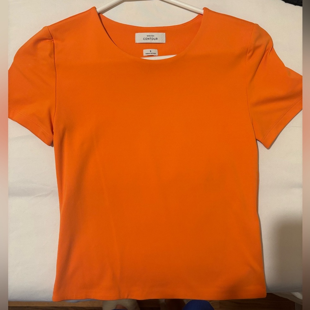 Aritzia Bright Orange Crop Top
